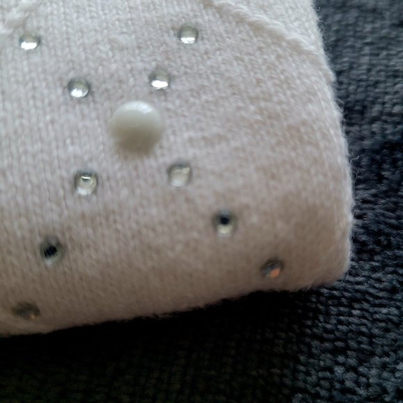 Elle Women's Embellished Diamond Stitch Sweater Soft Cotton Blend, Medium, - Picture 10 of 12